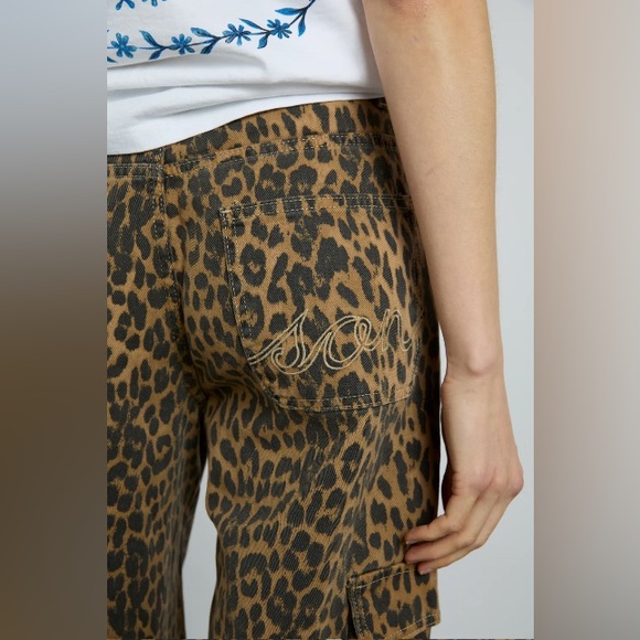 Damson Madder Leopard Denim Cargo Jeans UK 10/US 6 - Picture 8 of 12